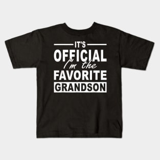 It's Official I'm The Favorite Grandson Kids T-Shirt